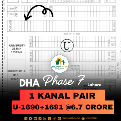 Affordable 1 Kanal Pair Plots Available For Sale In DHA Lahore Phase 7