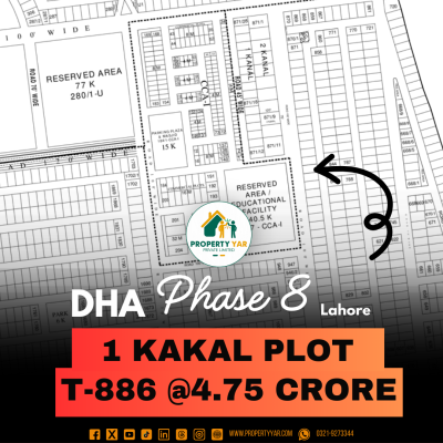 T-886 Prime Location 1 Kanal Plot For Sale In DHA Lahore Phase 8 Block T
