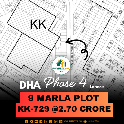 9 Marla Top Location Plot Available For Sale In DHA Lahore Phase 4