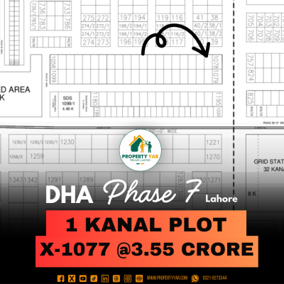 Next To Corner Affordable 1 Kanal Plot For Sale In DHA Lahore Phase 7 Block X
