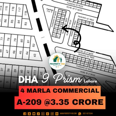 4 Marla Commercial Plot Available For Sale In DHA Lahore Phase 9 Prism Block A.
