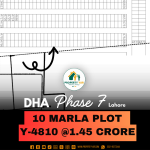 On 100 Feet Road 10 Marla Plot Available For Sale In DHA Lahore Phase 7 Block Y