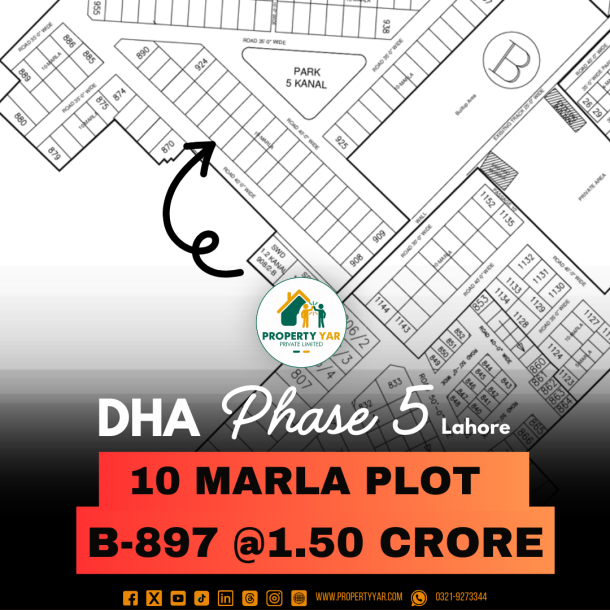B-897 Near To Park Prime Location 1 0 Marla Plot For Sale In DHA Lahore-1