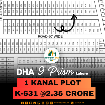 Investor Rate 1 Kanal K-631 Plot For Sale In DHA Lahore