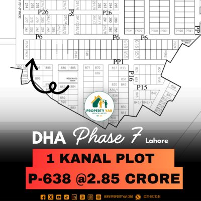 Next To Corner 1 Kanal Cheapest Price Plot For Sale In DHA Lahore Phase 7