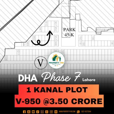 V- 950 Demand 3.50 Crore Excellent Location Plot For Sale In DHA Lahore