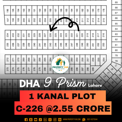Ideal Location Best 1 Kanal Plot For Sale In DHA Lahore phase 9 Prism Block C