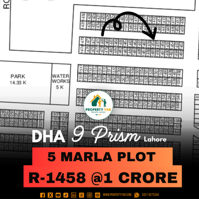 Near To Park 1 Kanal Plot For Sale In DHA Lahore phase 9 Prism Block R