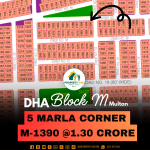 Corner Park Facing Best Price Plot For Sale In DHA Multan Block M