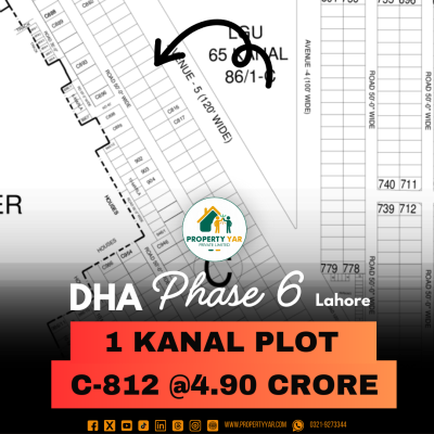 Prime Location 1 Kanal Plot For Sale In DHA Lahore Phase 6 Block C