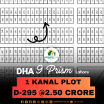 Cheapest Price 1 Kanal Plot For Sale In DHA Lahore Phase 9 Prism Block D