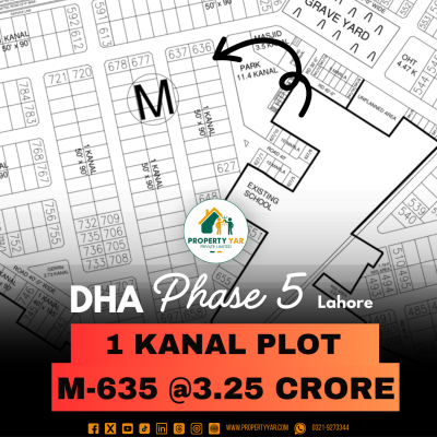 Facing Park Cheapest Price 1 Kanal Plot For Sale In DHA Lahore Phase 5 Block M