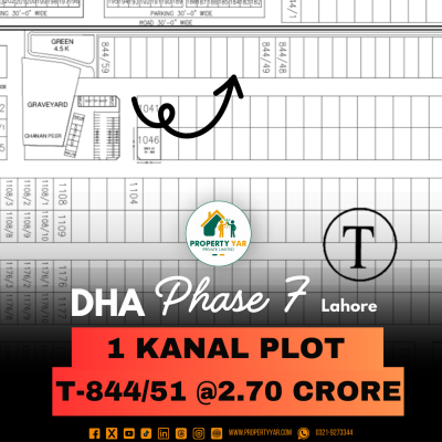 Lowest Price 1 Kanal Plot For Sale In DHA Lahore Phase 7 Block T