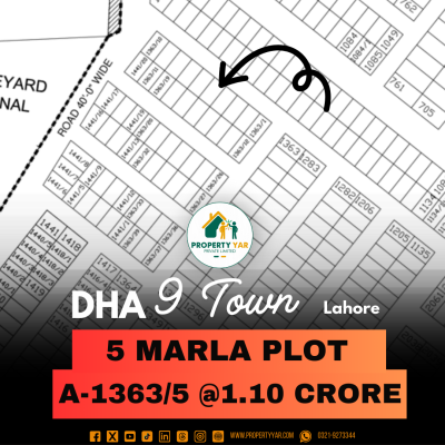 Ideal Location 5 Marla Plot For Sale In DHA Lahore Phase 9 Town Block A