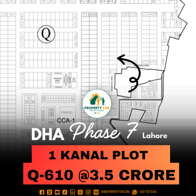 Q 610 Lowest Cost 1 Kanal Plot For Sale In DHA Lahore Phase 7 Block Q