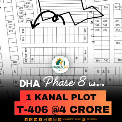 T-406 Lowest Cost 1 Kanal Plot For Sale In DHA Lahore Phase 8 Block T