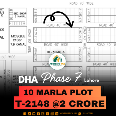 Direct Deal 10 Marla Plot For Sale In DHA Lahore Phase 7 Block T