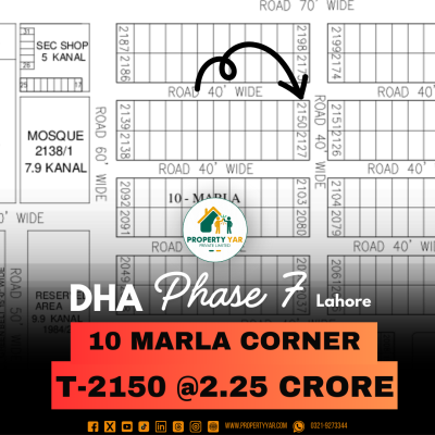Corner 10 Marla Top Location Plot For Sale In DHA Lahore Phase 7