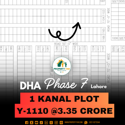 Y-1110 Best Location 1 Kanal Plot For Sale In DHA Lahore Phase 7