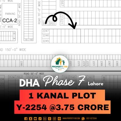 Ideal Location Plot Y-2254 Available For Sale In DHA Lahore Phase 7 Block Y