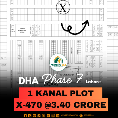 X-470 Cheapest Price Plot For Sale In DHA Lahore Phase 7