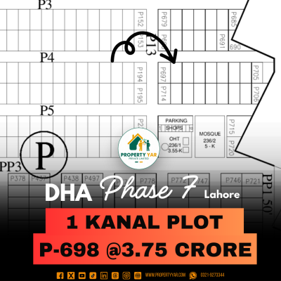 Next To Corner Lowest Cost 1 Kanal Plot For Sale In DHA Lahore Phase 7