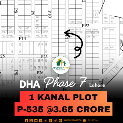Ideal Location Plot P-535 Available For Sale In DHA Lahore Phase 7 Block P