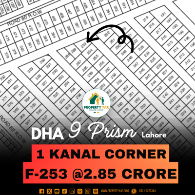 Corner Top Location 1 PLot Available For Sale In DHA Lahore Phase 9 Prism