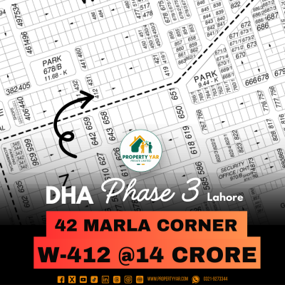 Corner 42 Marla Affordable Price Plot Available For Sale In DHA Lahore Phase 3