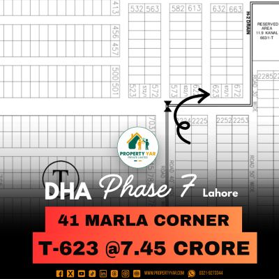 Corner 41 Marla Plot Available For Sale In DHA Lahore Phase 7