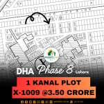 Prime Location 1 Kanal Plot Available For Sale In DHA Lahore Phase 8 Block X