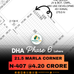 Corner 21.5 Marla Plot Available For Sale In DHA Lahore Phase 6 Block N