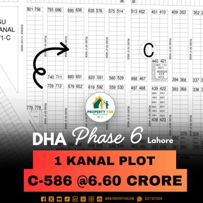 Top Location 1 Kanal Plot For Sale In DHA Lahore Phase 6 Block C