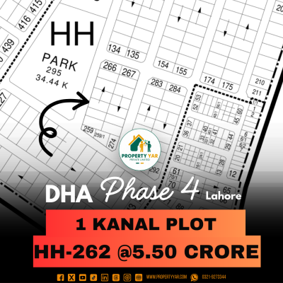 Facing Park 1 Kanal Plot Available For Sale In DHA Lahore Phase 4