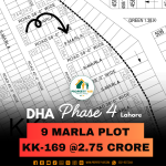 Ideal Location 9 Marla Plot Available For Sale In DHA Lahore Phase 4 Block KK
