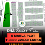 Facing Park 5 Marla Cheapest Price Plot For Sale In DHA Multan Sector T