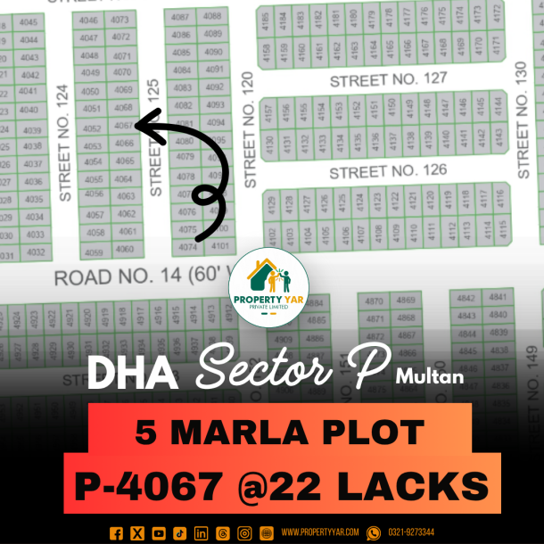 P-4067 Low Price 5 Marla Plot For Sale In DHA Multan-1