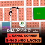 Corner Top Location 1 Kanal Plot Available For Sale In DHA Multan Sector S