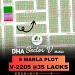 Best Location 8 Marla Plot Available For Sale In DHA Multan Sector V