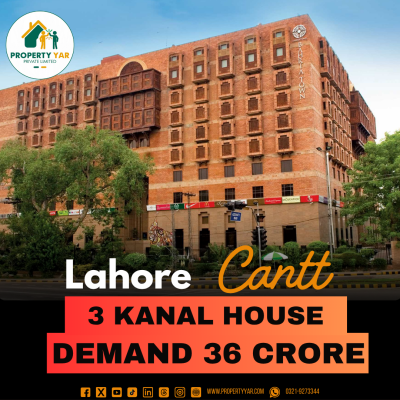 Prime Location 3 Kanal Old House Three Side Open Near Shami Road Lahore Cantt