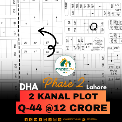 2 Kanal Reasonable Price Plot Available For Sale In DHA Lahore Phase 2 Block Q