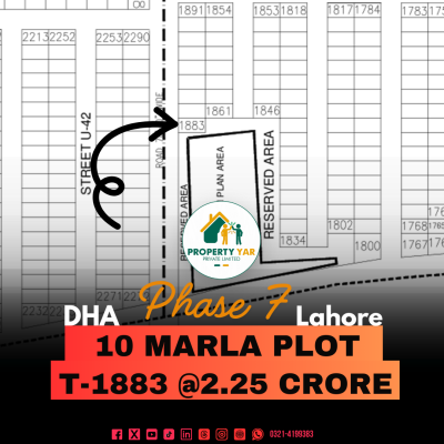 DHA Lahore Phase 7 Block T 10 Marla Plot Is Available For Sale