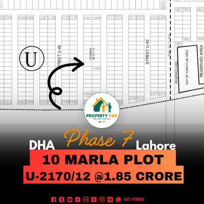 DHA Lahore Phase 7 Block U 10 Marla Affordable Price Plot Available For Sale