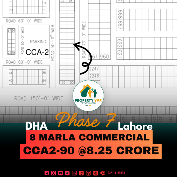 Reasonable 8 Marla Commercial Plot Is Available For Sale In DHA Lahore Phase 7 Block CCA2-1