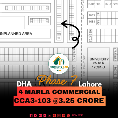 Prime Location 4 Marla Commercial Plot Is Available For Sale In DHA Lahore Phase 7