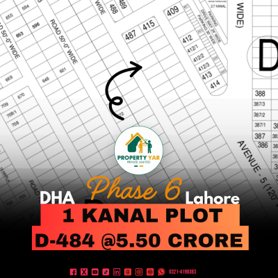 Prime Location 1 Kanal Residential Plot Is Available For Sale In DHA Lahore Phase 6