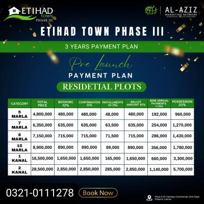 Affordable 40 Marla Plots Available For Sale On Installment Plan In Etihad Town Phase 3