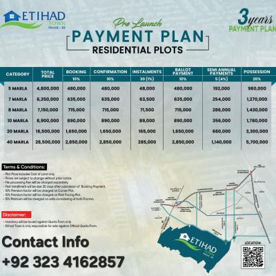 Reasonable 20 Marla Plots Available On Installment Plan In Etihad Town Phase 3