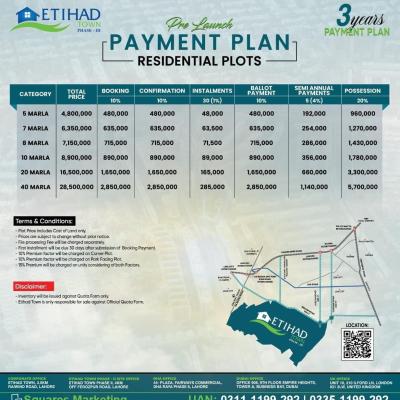 Reasonable 20 Marla Plots Available On Installment Plan In Etihad Town Phase 3