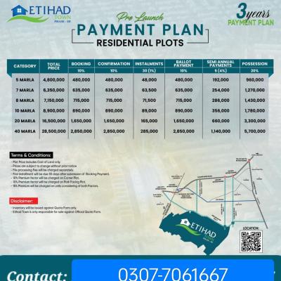 8 Marla Best Location Plots Available For Sale In Etihad Town Phase 3 Lahore